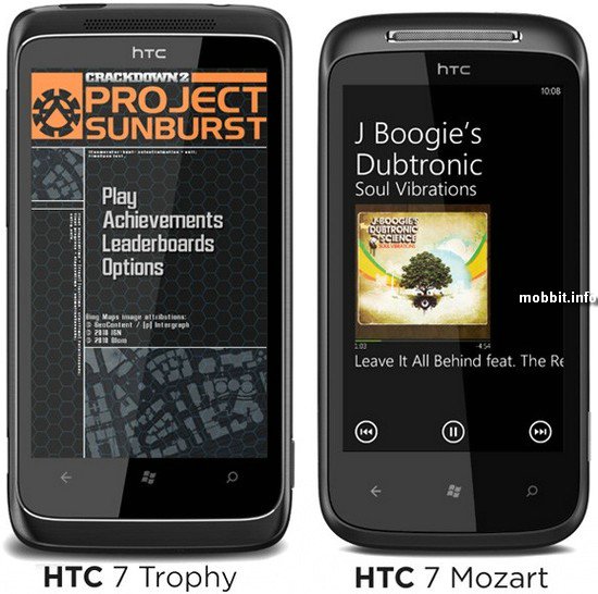 HTC 7 Mozart, HTC 7 Trophy  HTC 7 Pro