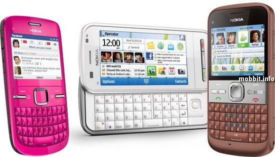 Nokia 
C3, C6
 и E5