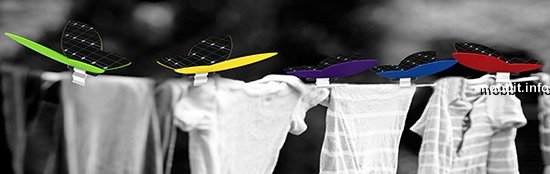 Solar Butterfly Clothesline Clip
